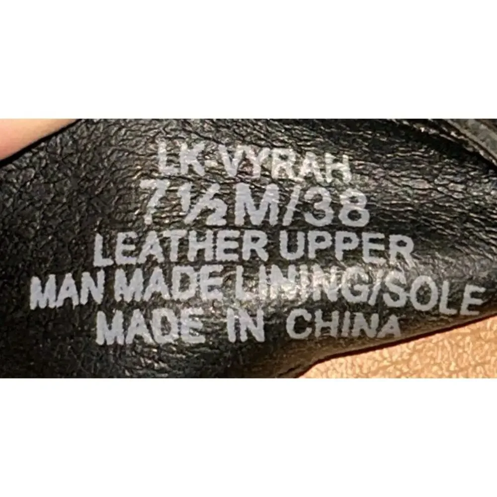 Lucky Brand Vyrah Black Leather Crisscross Strappy Sandal 3" Heels 7.5 - Picture 7 of 7